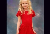 Little Alyssa in a red dress