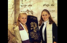 Two Sisters Pose before a Bat Mitzvah Ceremony