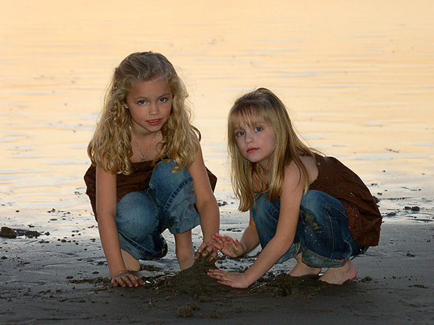 Two sisters at Oxnard beach