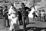 A couple is just married at a New Mexico Mountain Men Rendezvous