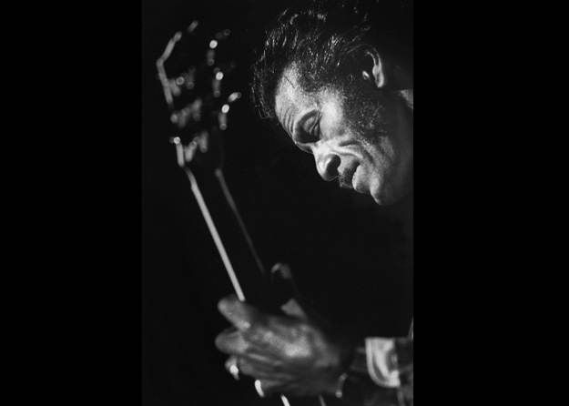 Chuck Berry performing for his concert fans, (Tulare, CA - 1985).